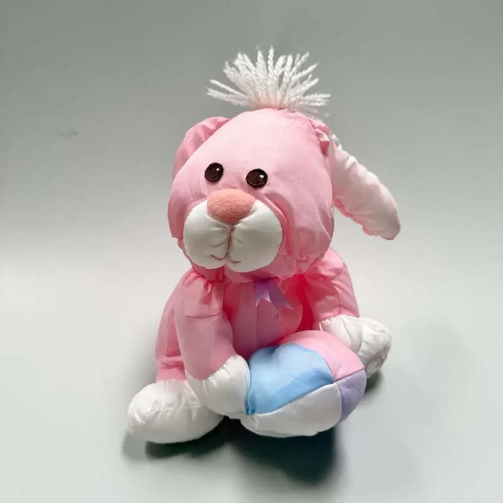 Vintage 1988 Fisher Price Puffalump Pink Bunny Rabbit Easter Egg Plush 8026 80s